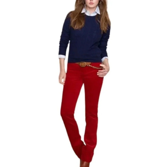 Talbots Womens  Size 8 Flawless Five Pocket Corduroy Red Stretch Pant - Picture 1 of 14